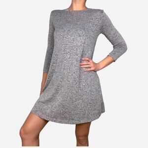 Grey relaxed fit sweater dress long sleeve